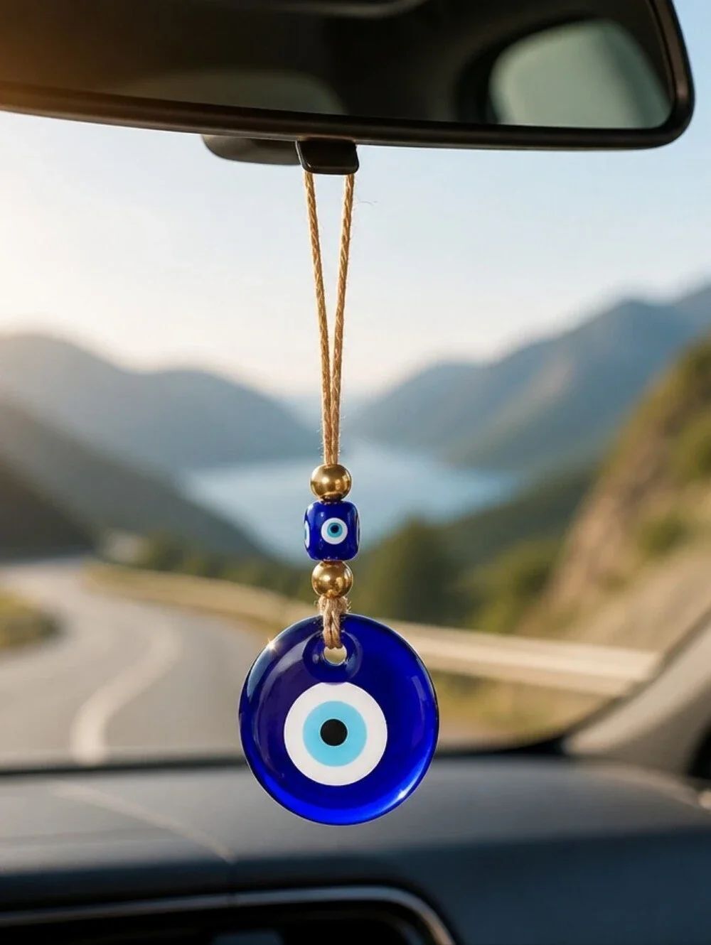 Turkish Blue Glass Evil Eye Wall Hanging Car Mirror Bag Charm Nazar Amulet Decor
